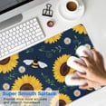 thumbnail image 4 of Long Mouse Pads for Desk,DarkBlue Sunflower Bee Pattern Desk Mats on Top Of Desks, Desk Mouse Pad Extra Large with 3mm Non-Slip Base and Stitched Edge for Gaming,Office,Work,Home 31.5"x11.8", 4 of 6