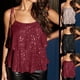 thumbnail image 1 of Chaqueta con cremallera,Camisola de lentejuelas para mujer, para fiesta, con volantes y tirantes, estilo informal, sopatenor, 1 of 9