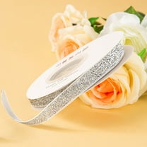 Wired Velvet Ribbon, 2 Inch x 7 Yards Craft Ribbon for BYO Christmas Bows Gift Wrapping Hair Accessories Decor(Silver)