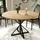 thumbnail image 1 of Mesa Redonda de Comedor para 4 Personas - 47 Pulgadas de Diámetro, Base Metálica Resistente y Tablero de Madera, Mesa Circular para Cocina, Comedor o Sala de Estar, 1 of 7