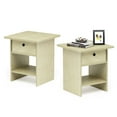 thumbnail image 2 of Furinno EX Home Living Nightstand Table, Cream Faux Marble/Ivory (Pair), 2 of 4