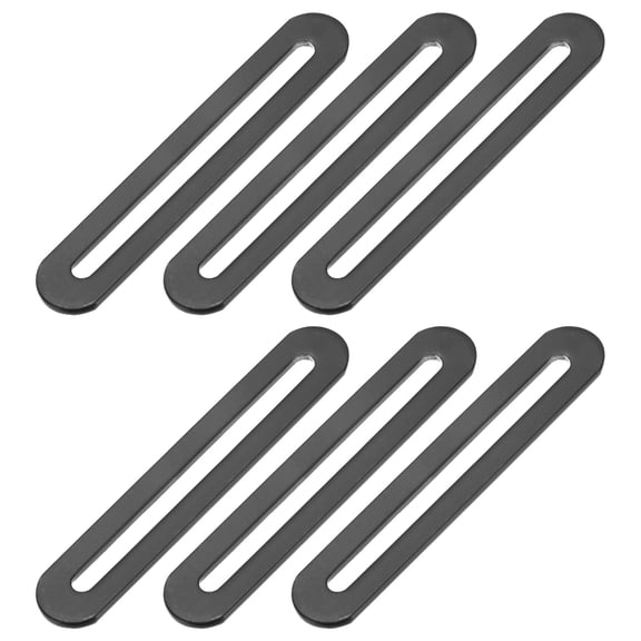 Uxcell 6 Pack Stainless Steel Adjustable Flat Mending Plate Support with Single Slot 4.33x0.75 inch Black
