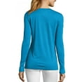 thumbnail image 3 of Hanes Sport Cool DRI Women's Performance Long Sleeve V-Neck T-Shirt Underwater Blue Heather S, 3 of 6
