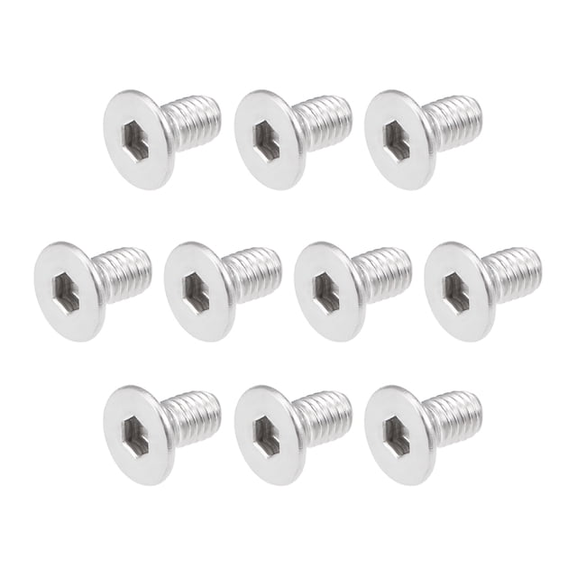 Unique Bargains M3x6mm Vis de Machine à Tête Plate Hexagonale Intérieure 304 Acier Inoxydable Boulons 80 Pcs