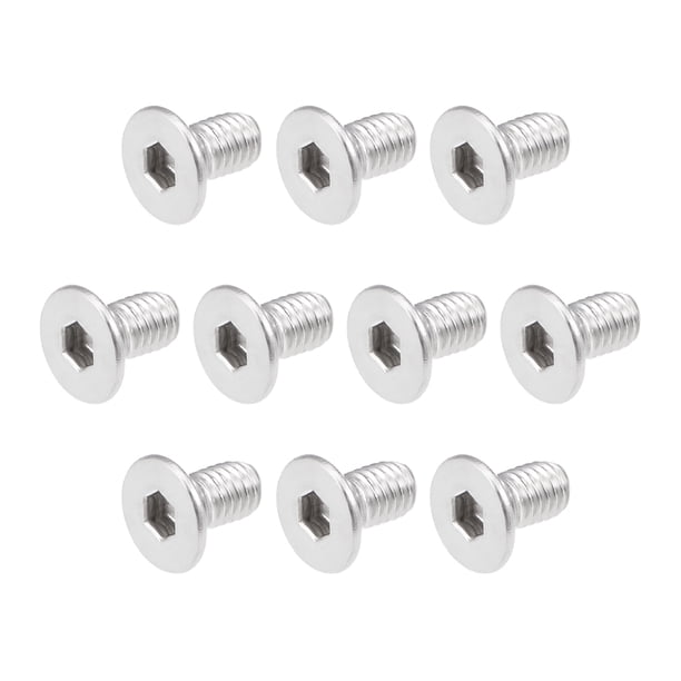 Tornillos de cabeza plana M3x6mm, tornillo hexagonal interno, sujetadores de acero inoxidable 304, 80 piezas