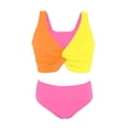thumbnail image 3 of Girls Tie Dye Floral Print Tankini Swimsuit Two Piece Set for Summer Beach Pool Party, 3 of 3