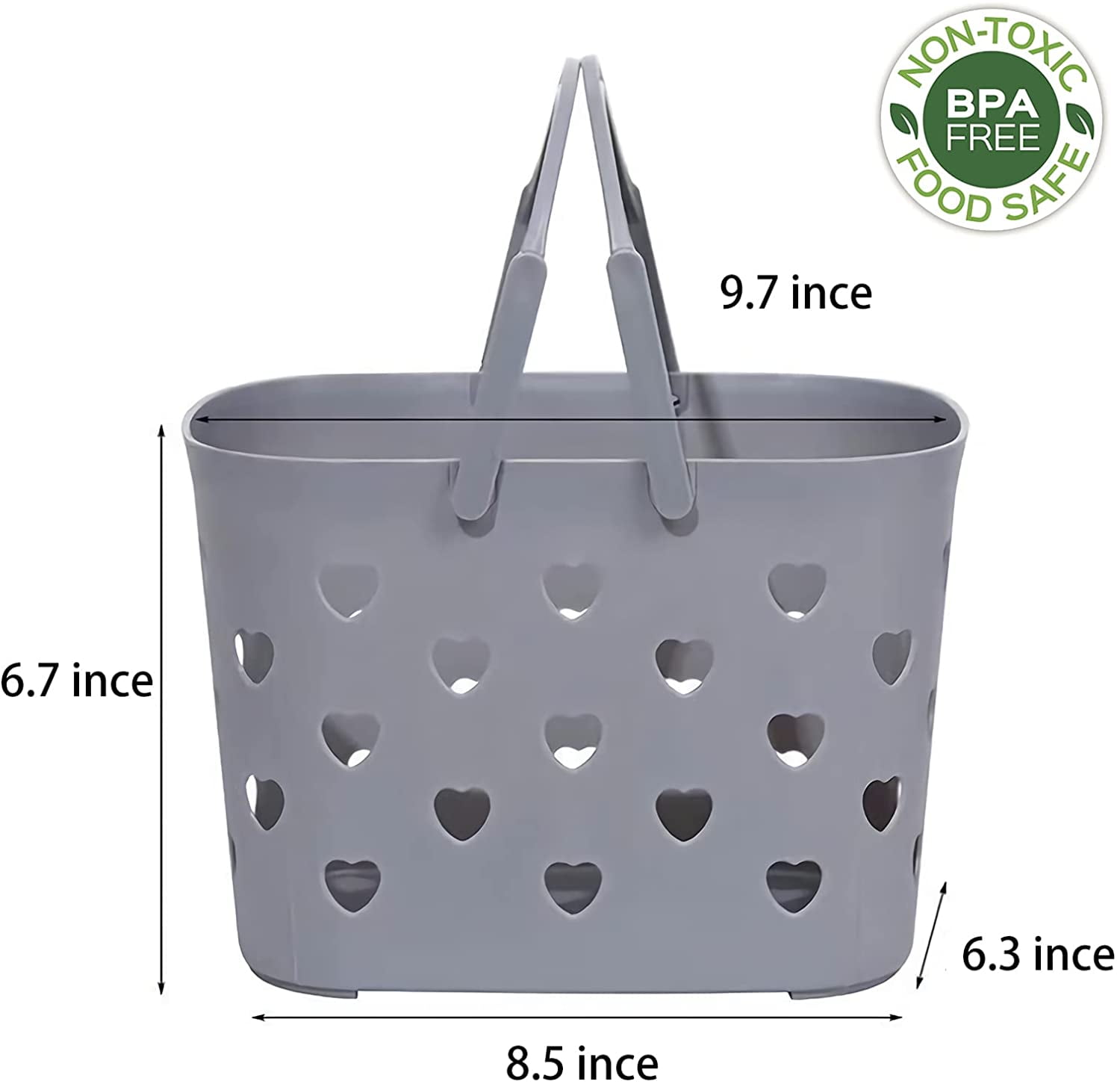 Anyoifax Portable Shower Caddy Tote Plastic Basket with Handle Storage Organizer Bin for Bathroom, Pantry, Kitchen, College Dorm, 12 x 7.