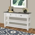 thumbnail image 6 of Martin Svensson Home Monterey Solid Wood Sofa Console Table, White and Grey, 6 of 6
