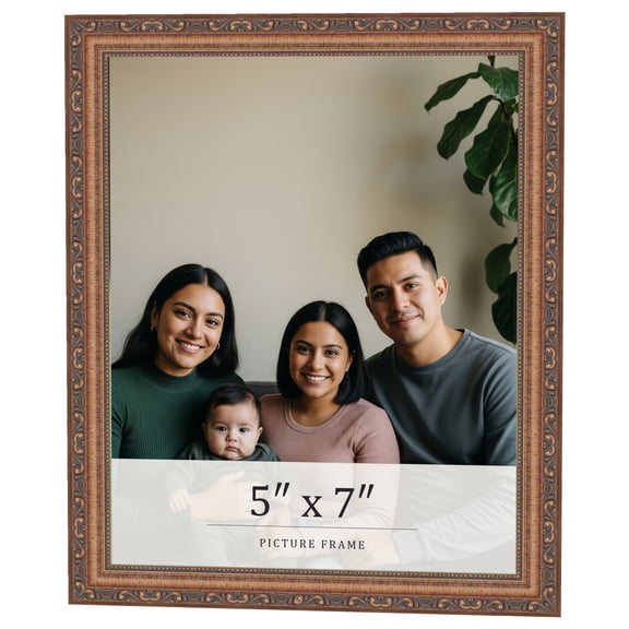 5x7 In Frame Gold Solid Wood Picture Frame Width 1.25 Inches | Interior Frame Depth 0.375 Inches |
