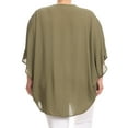 thumbnail image 4 of MOA COLLECTION Women's Plus Size Solid Dolman Sleeve Draped Open Front Chiffon Cardigan, 4 of 4