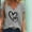 Gray, variant on Jacenvly 2024 new plus size womens clothes Casual Women's Fashion Loose T-Shirt Printed Short-Sleeved Tops breathable Heart v neck t shirts t-shirts womens summer Black