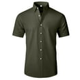 thumbnail image 4 of EHRWE Men's Shirts Male Short Sleeve Slim Fit Business Casual Shirts For Men Button Up Shirts Classic, 4 of 4
