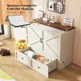 thumbnail image 2 of Amerlife Murphy Full Siza Bed with Storage and Charging Station, Distressed White & Barnwood, 2 of 6