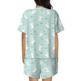 thumbnail image 3 of Bingfone Playing Rabbit Print Pajamas Sets for Women Soft Short-Sleeved Pjs with Lounge Shorts Two Piece Sleepwear, 3 of 8