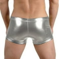 thumbnail image 5 of Wyobmus Men's Faux Leather Briefs Slim Fit Shiny Underwear Shorts Steel Pipe Leather Underpants Silver, 5 of 5