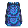 thumbnail image 2 of Blue and Purple Tie Dye Pattern Backpack for School, Cute School Bag with Adjustable Shoulder Straps and Padded Back, 16.9"x12.6"x5.9", 2 of 5