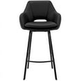 thumbnail image 3 of Home Square 30" Bar Stool in Black Faux Leather and Black Metal - Set of 3, 3 of 11