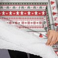 thumbnail image 3 of Oversized Wearable Blanket Hoodie,Red and White Christmas Striped Pattern Sherpa Blanket Hoodie with Super Pockets,Super Warm Fuzzy Pullover for Women & Men, 3 of 6