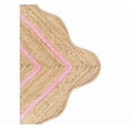 thumbnail image 5 of Wave Scalloped Natural Jute Rug, Handmade Boho Farmhouse Braided Eco-Friendly Indoor Carpet for Living Room, Bedroom, Hallway, Light Pink, 6 X 9 FT, 5 of 5