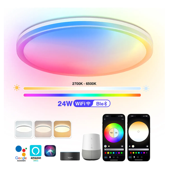Lámparas De Techo WiFi LED Inteligente Xtellar Multicolor Ajustable 24W RGBCW 2700