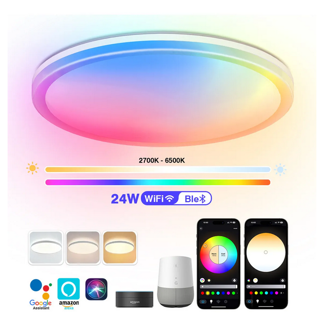 Lámparas De Techo WiFi LED Inteligente Xtellar Multicolor Ajustable 24W RGBCW 2700