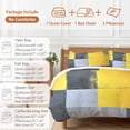 thumbnail image 6 of Abstract Street Art Duvet Cover Set Twin Size, Grey Yellow Color Stitching 4 Piece Soft Microfiber Bedding Set with 1 Duvet Cover, 1 Flat Sheet, 2 Pillowcases, 6 of 9