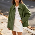 thumbnail image 6 of Luivaraty Womens Plus Size Suede Jacket Long Sleeve Bomber Jacket Fashion Trendy Laple Button Up Pockets Outwear Coat, S-3XL, 6 of 8