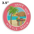 thumbnail image 2 of Happy Hour! Myrtle Beach, South Carolina 3.5 Inch Iron Or Sew On Embroidered Fabric Badge Patch Ocean Beach, Salt Life Iconic Series, 2 of 2