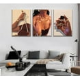 thumbnail image 4 of 3Pcs Black Girl Wall Art African American Woman Canvas Pictures Fashion Girl Abstract Posters Prints Boho Black Female Paintings for Nordic Minimalist Room Bedroom Wall Decor Unframed, 4 of 6