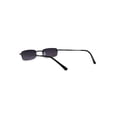 thumbnail image 4 of Mens Half Metal Rim Dad Shade Small Rectangle Sunglasses Gunmetal Smoke, 4 of 4