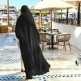 thumbnail image 4 of TIERPOP Women Muslim Long Sleeve Flowy Maxi Cardigan Islamic Open Front Kimono Abaya Robe Turkey Kaftan Solid Color Belted Loose Dubai Cover Up Dress, 4 of 17