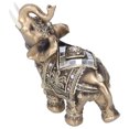 thumbnail image 4 of Estatua de elefante, figura de resina Feng Shui, adorno de animal, artesanía, decoración de escritorio, dorado, L 13,5 x 6 x 14 cm, 4 of 10