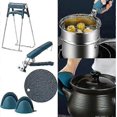 thumbnail image 2 of Bowl Gripper Clips, 5Pcs Multifunctional Protection Set, Anti-Scalding Bowl Clip, Stainless Steel Dish Lifter, Silicone Protective Mat Blue 9*17.5cm, 2 of 5