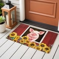 thumbnail image 4 of Pigs Sunflowers Entryway Rug 2'x3'&nbsp; Non Slip Front Door Mats, Farmhouse Red Barn Flowers Animals Entrance Rugs Indoor Outdoor Carpet, Washable Floor Mats Small Area Rug for Bedroom Kitchen, 4 of 8