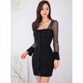 thumbnail image 3 of H Han Queen-vestido de tubo Vintage para mujer, elegante, coreano, Simple, negro, Bodycon, trabajo, oficina, informal, Primavera, nuevo, 3 of 5