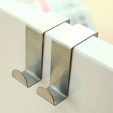 

AkoaDa Over Door Hook Stainless Steel Reversible Cupboard Drawer Metal Hooks Hanger