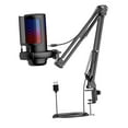 thumbnail image 4 of Yinanstore Microphone USB de Jeu Microphone de Balado Angle Réglable Micro d'Ordinateur avec Bras Suspendu Flexible pour Enregistrement de Jeu sur PC Noir, 4 of 7