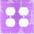 thumbnail image 3 of Metal Light Switch Plate Cover Romantic Paris Eiffel Tower Letter Purple PRS008, 3 of 13