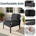 thumbnail image 4 of ALAULM Aluminum Patio Furniture Set with Propane Fire Pit Table 5-seat Metal Outdoor Furniture w/Fire Pit Patio Sectional Sofas w/5.1" Cushions for Patio, Backyard, Poolside-Black, 4 of 6