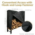 thumbnail image 4 of Sunnydaze Outdoor Weather-Resistant Heavy-Duty Durable PVC Firewood Log Rack Holder Cover - 2' - Black, 4 of 10