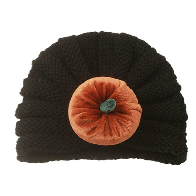 Cute Knit Hat for Halloween Babies Elastic Pumpkin Beanie Cap