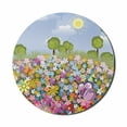 thumbnail image 1 of Cartoon Mouse Pad for Computers, Flourishing Spring Meadow with Colorful Blossoms Butterflies Trees Growth Foliage, Round Non-Slip Thick Rubber Modern Mousepad, 8" Round, Multicolor, by Ambesonne, 1 of 2