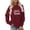 Wine, variant on NinXxx Women's Casual Print Hooded Pullover with Pocket Sweatshirt Pink S