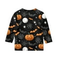 thumbnail image 5 of Abcomgle Halloween Shirts for Girls Size 14-16 Spooky Pumpkin Bat Graphic Shirts for Kids Crewneck 3/4 Sleeve Tshirts for Kids Fall Funny Scary Tee Top Girls,9-10 Years, 5 of 5