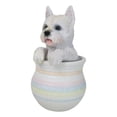 thumbnail image 4 of West Highland White Terrier Westie Puppy Dog Figurine With Glass Eyes Pup In Pot, 4 of 9