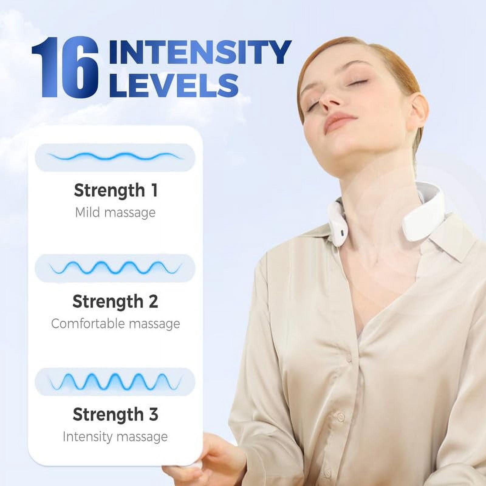 Neck Machine with Heat, Neck Massager with Heat Therapy and Shiatsu, Relaxer 10 Modes Portable for Home/Office, Relax Soothing Therapy Travel
