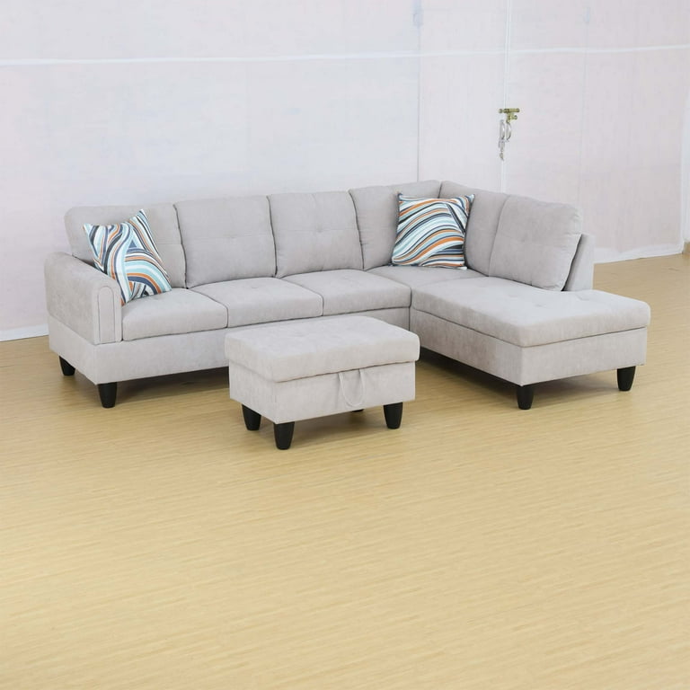 Aukfa Sectional Sofa, Living Room Couch with Storage Ottoman Aukfa Sectional Sofa, Living Room Couch with Storage Ottoman