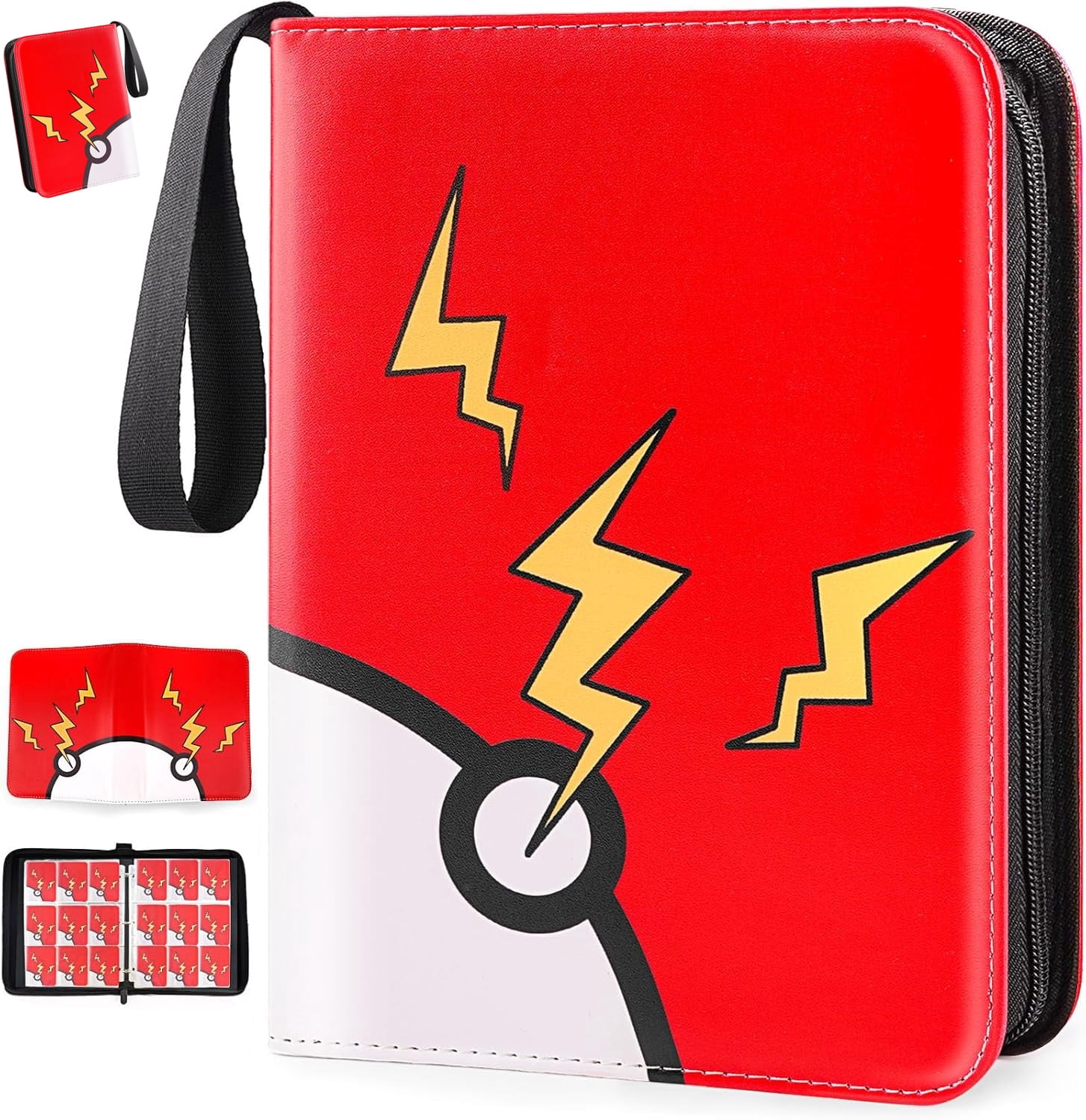business card binder sheets 4-Pocket Black Toploader Binder for Trading Cards – Cardshellz main image 1
