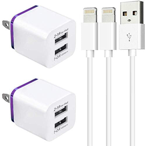 epacks Chargers, 2 Pack Fast Charging Cable Cords with 2 Pack Power Adapter Dual Plug USB Cube Compatible iPhone X8 Plus7 Plus 6S 6 epacks Chargers, 2 Pack Fast Charging Cable Cords with 2 Pack Power Adapter Dual Plug USB Cube Compatible iPhone X8 Plus7 Plus 6S 6