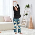 thumbnail image 6 of Dailycode Women's Pajama Pants Wide Leg Lounge Pj Bottoms With Pockets Cartoon Cats and Starry Sky, 6 of 7